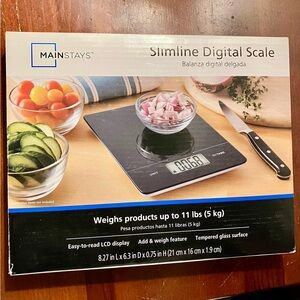 Mainstays Slimline Digital Scale in Black and Silver